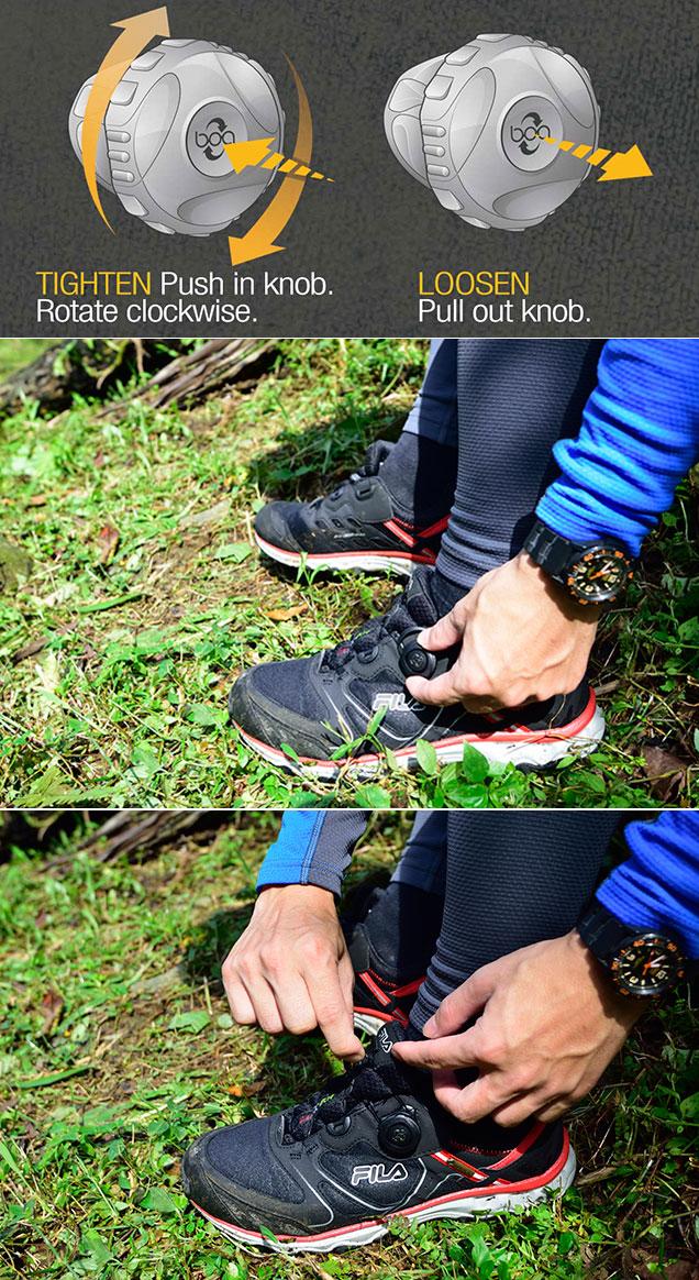 纵横山林鞋带不怕再脱落，斐乐(FILA)DIAL GTX专业越野慢跑鞋