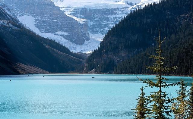 加拿大班夫国家公园,落基山脉中的梦幻蓝色冰河路易斯湖