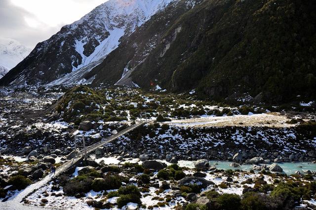 新西兰自助徒步旅行,行走新西兰南岛库克山国家公园胡克谷步道