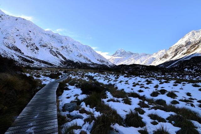 新西兰自助徒步旅行,行走新西兰南岛库克山国家公园胡克谷步道